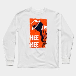 Hee Hee - Icon Silhouette - Orange Backdrop - Pop Music Long Sleeve T-Shirt